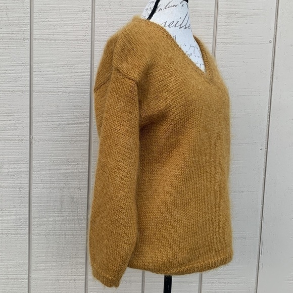 KIKIT MAURICE SASSON Mohair V-Neck Sweater - Mustard - Picture 4 of 10
